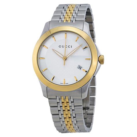 gucci g timeless watch two tone